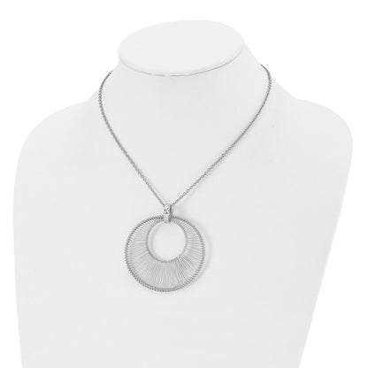 Stainless Steel Polished Wire Circle 16.5In W/2In Ext Necklace
