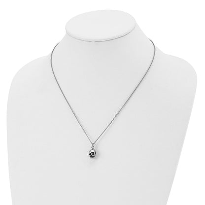Stainless Steel Polished And Antiqued Skull 19In Necklace