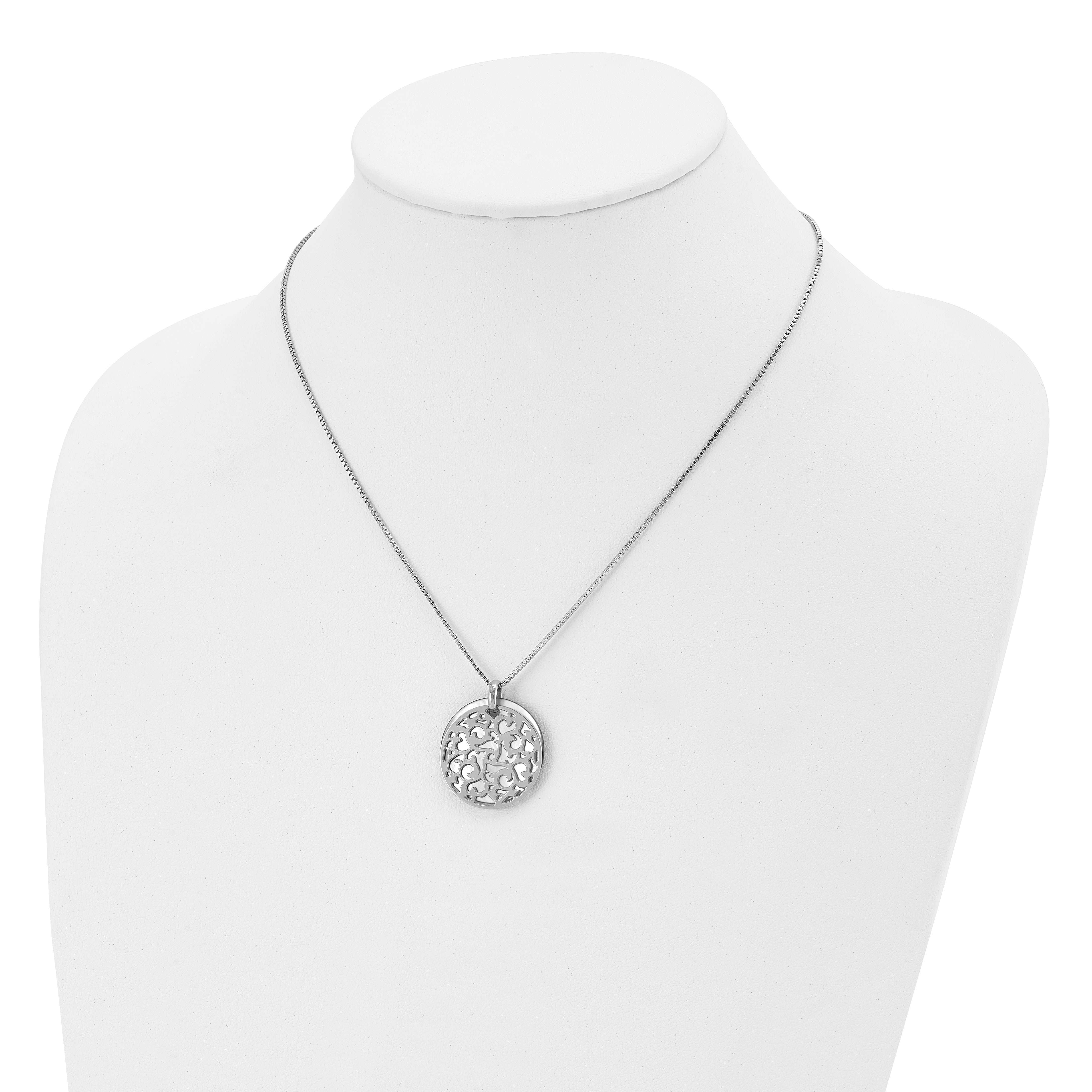 Stainless Steel Polished Mother Of Pearl 18In Necklace