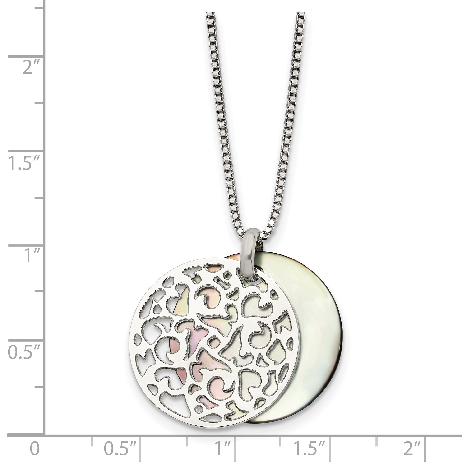 Stainless Steel Polished Mother Of Pearl 18In Necklace
