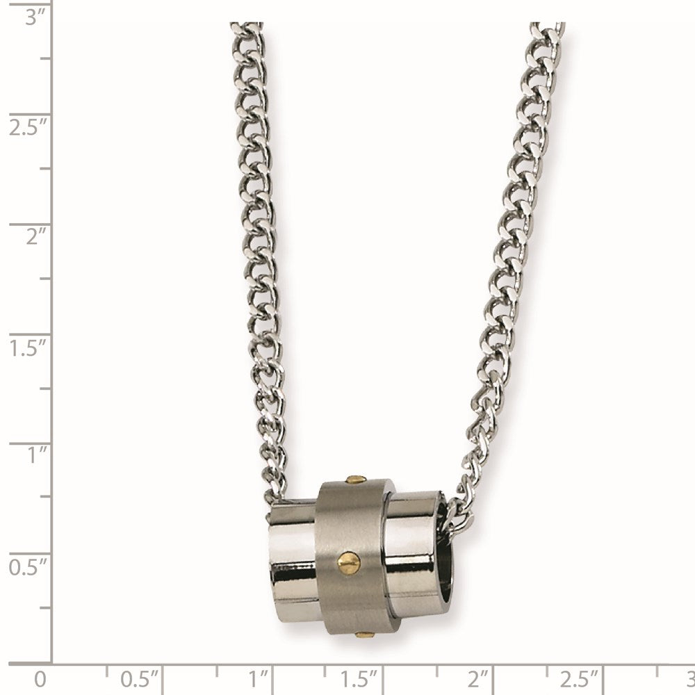 Stainless Steel Yellow Ip-Plated Accent Necklace