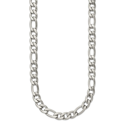 Stainless Steel Chisel Satin 7mm 18 Inch Figaro Chain