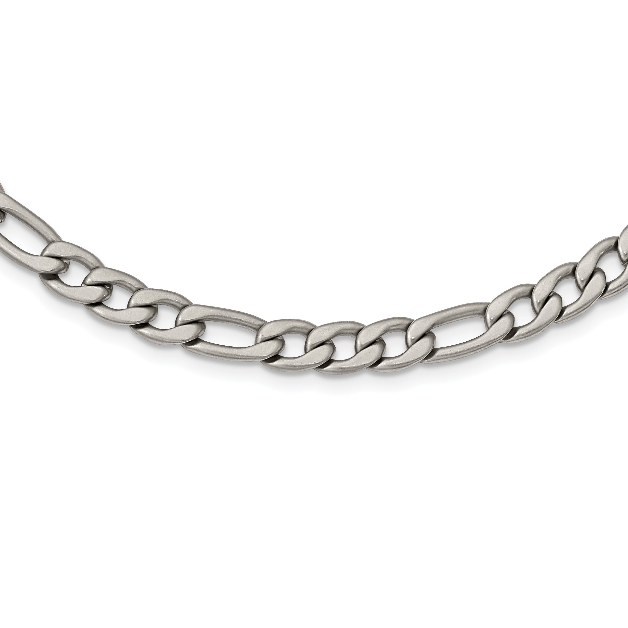 Stainless Steel Chisel Satin 7mm 18 Inch Figaro Chain