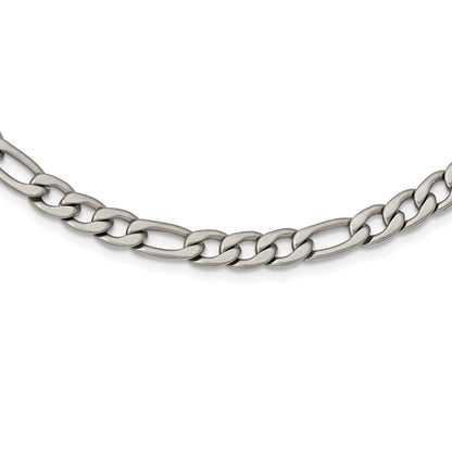 Stainless Steel Chisel Satin 7mm 18 Inch Figaro Chain