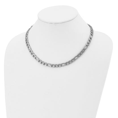 Stainless Steel Chisel Satin 7mm 18 Inch Figaro Chain