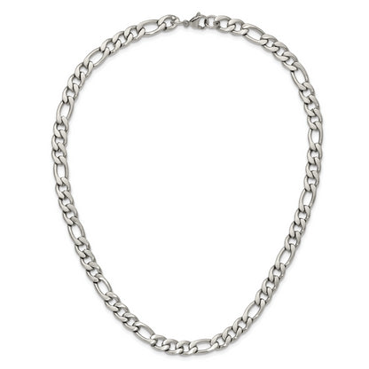 Stainless Steel Chisel Satin 7mm 18 Inch Figaro Chain