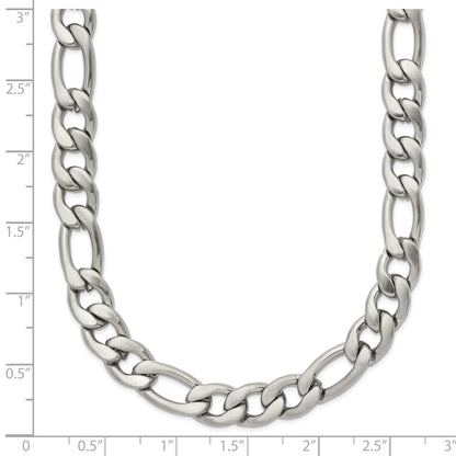 Stainless Steel Chisel Satin 7mm 18 Inch Figaro Chain