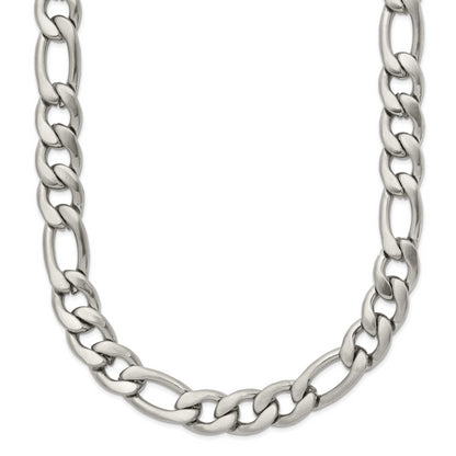 Stainless Steel Chisel Satin 7mm 18 Inch Figaro Chain