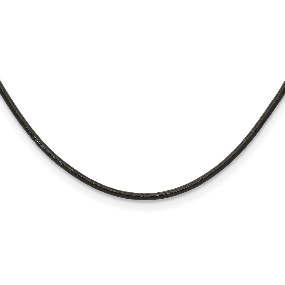 Stainless Steel Chisel 3mm Genuine Leather Greece Textured 18 Inch Necklace