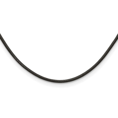 Stainless Steel Chisel 3mm Genuine Leather Greece Textured 18 Inch Necklace