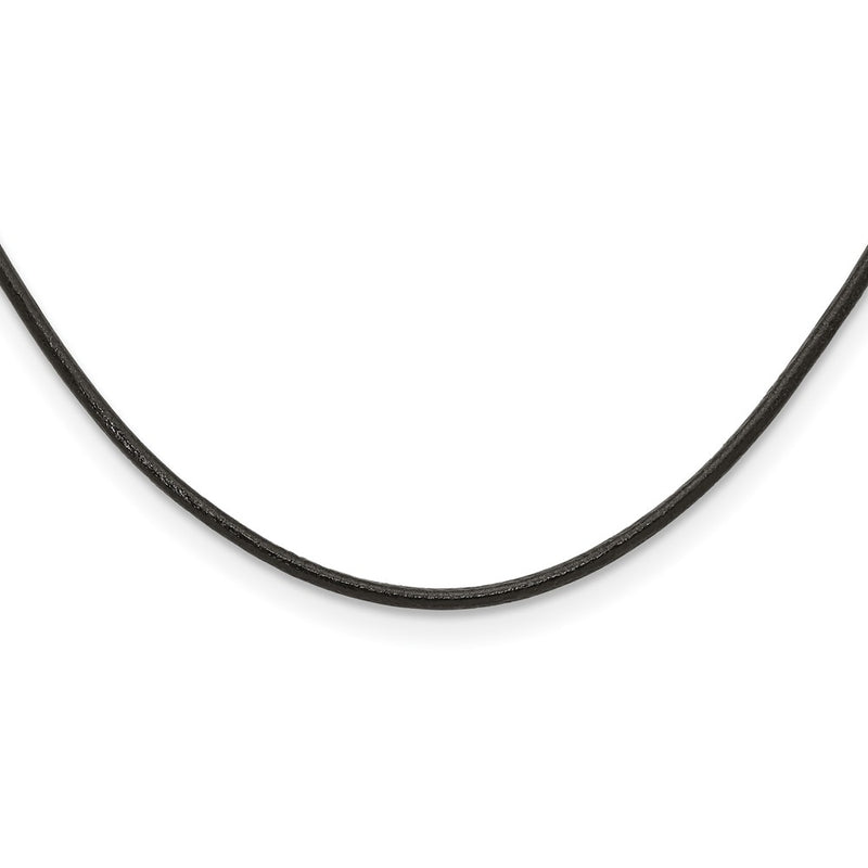 Stainless Steel Chisel 3mm Genuine Leather Greece Textured 18 Inch Necklace