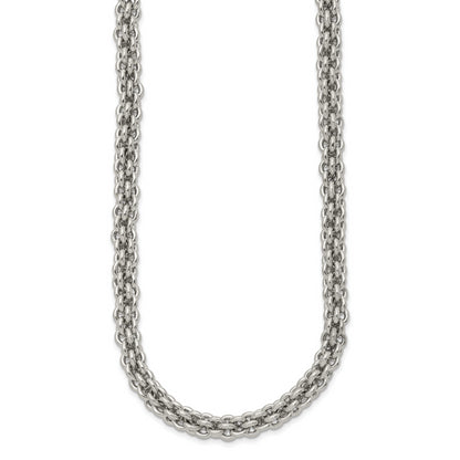 Stainless Steel Chisel Polished 24 Inch Necklace