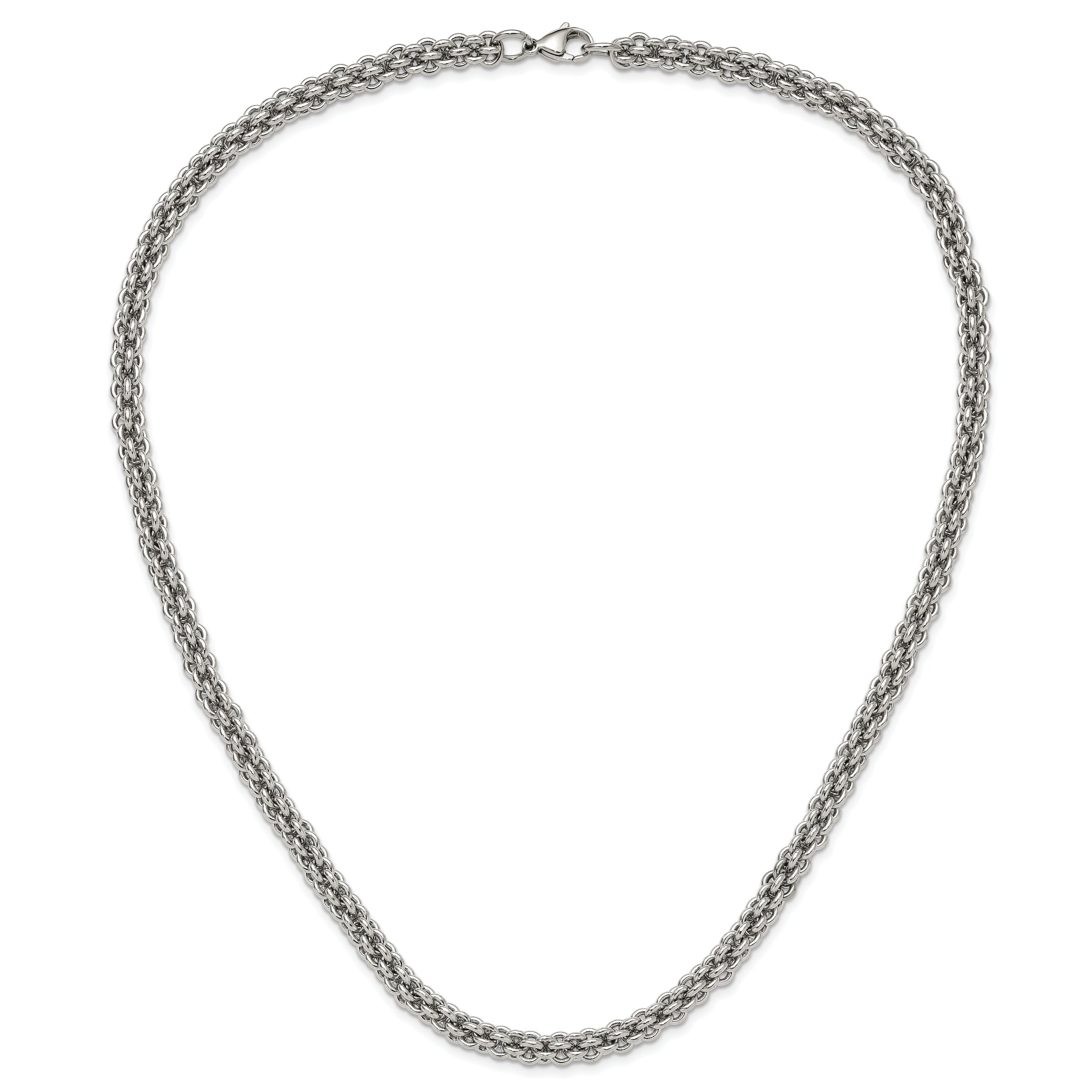 Stainless Steel Chisel Polished 24 Inch Necklace