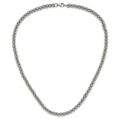 Stainless Steel Chisel Polished 24 Inch Necklace