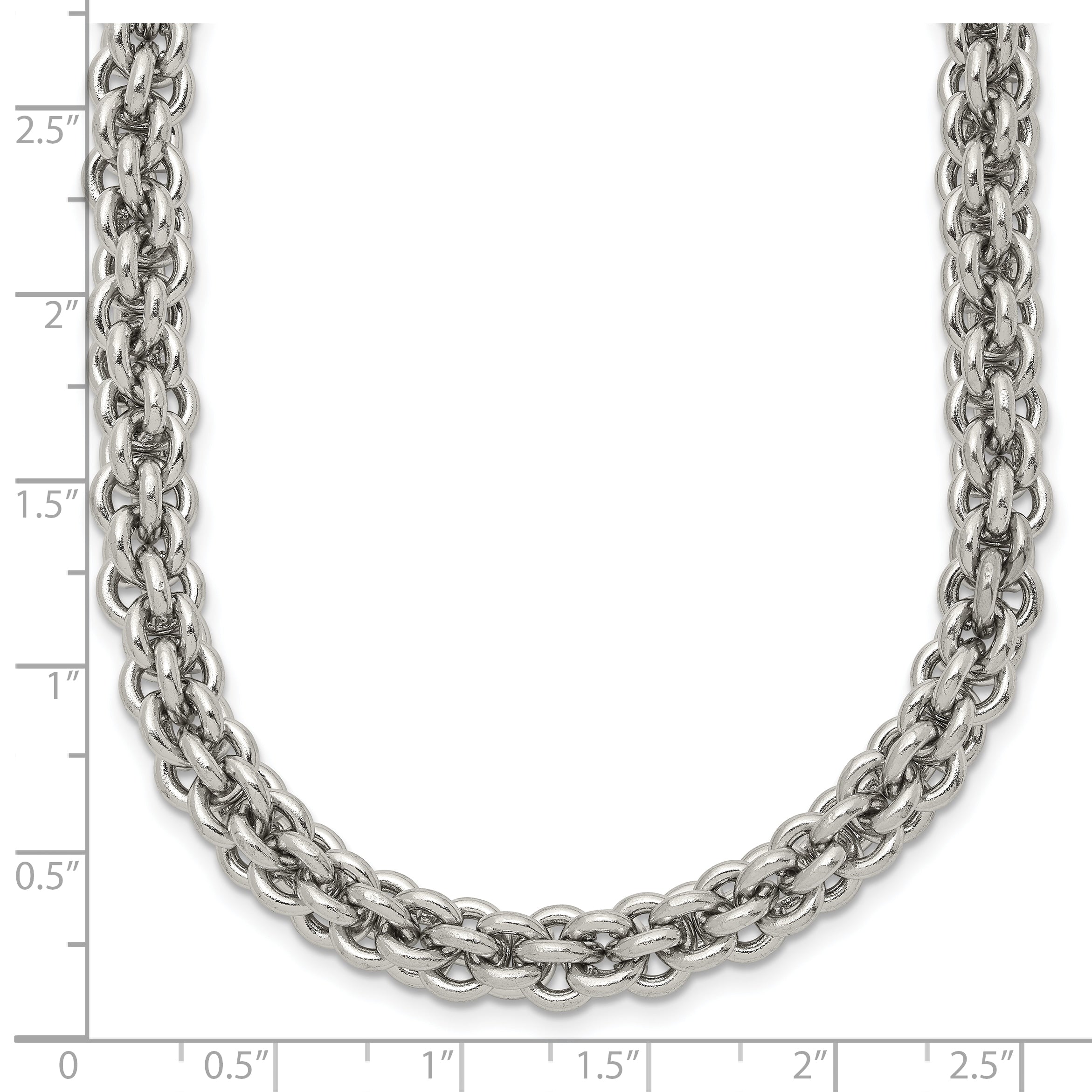 Stainless Steel Chisel Polished 24 Inch Necklace