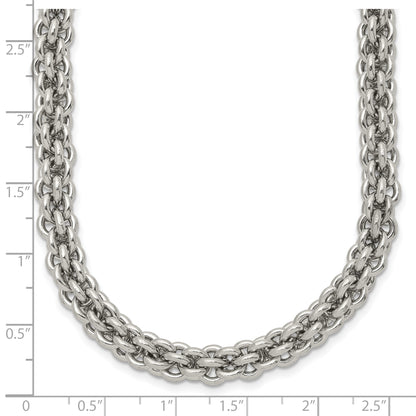Stainless Steel Chisel Polished 24 Inch Necklace