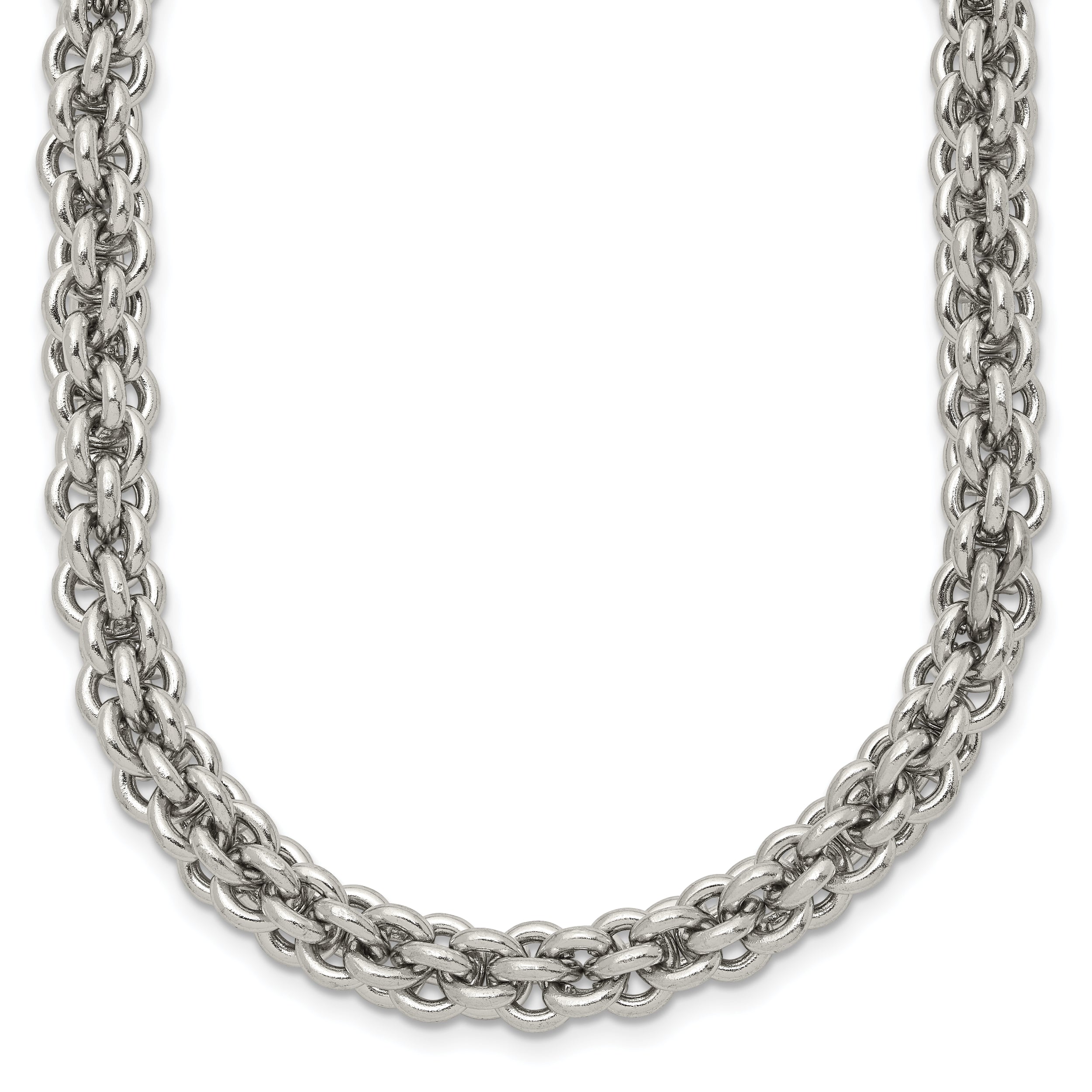 Stainless Steel Chisel Polished 24 Inch Necklace