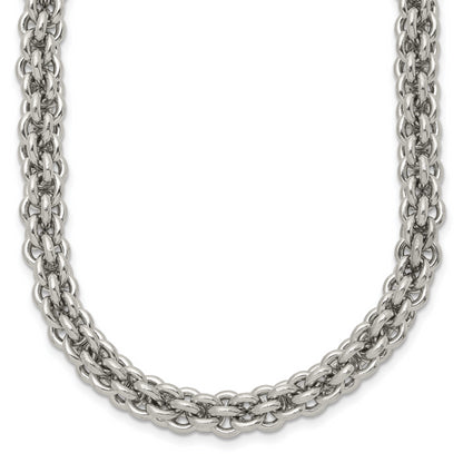 Stainless Steel Chisel Polished 24 Inch Necklace