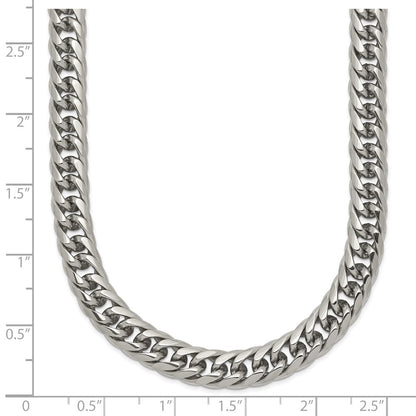 Stainless Steel Chisel Polished Double Curb Chain Necklace
