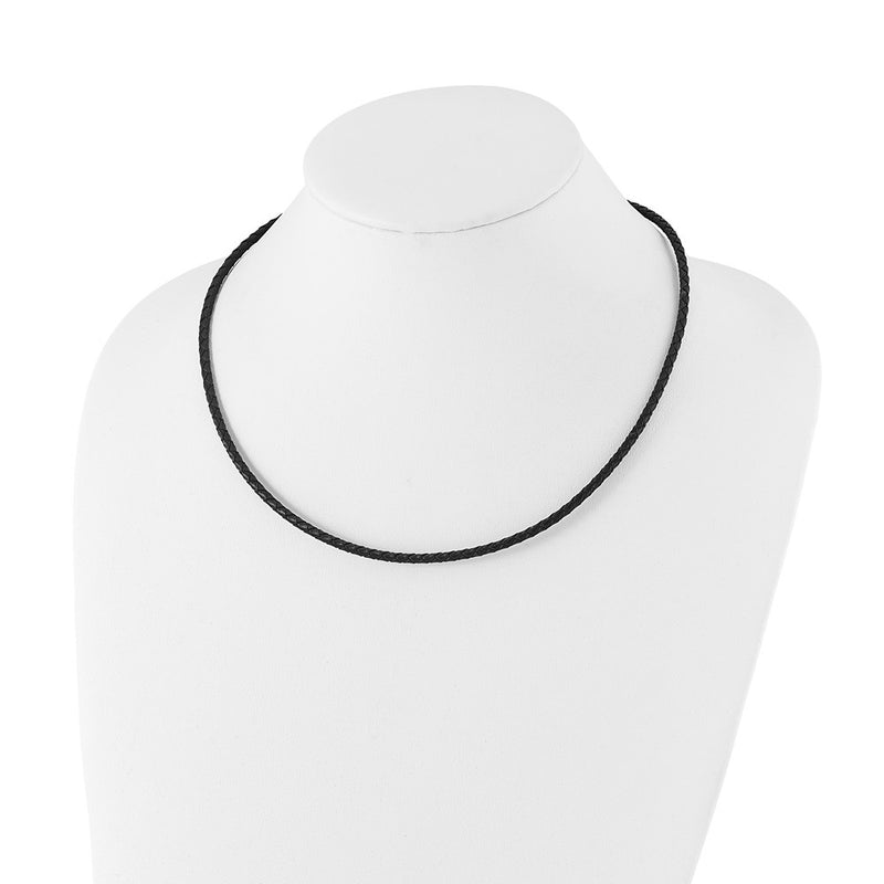 Stainless Steel Chisel 3mm Genuine Leather Weave 20 Inch Necklace