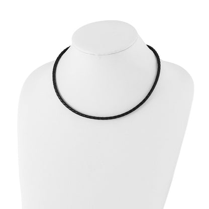 Stainless Steel Chisel 4mm Genuine Leather Weave 20 Inch Necklace