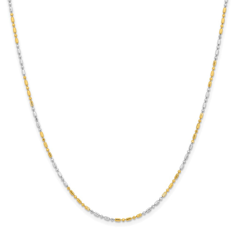 Brass/White Chisel Two-Tone Brass 1.2mm 20 Inch Fancy Chain Necklace