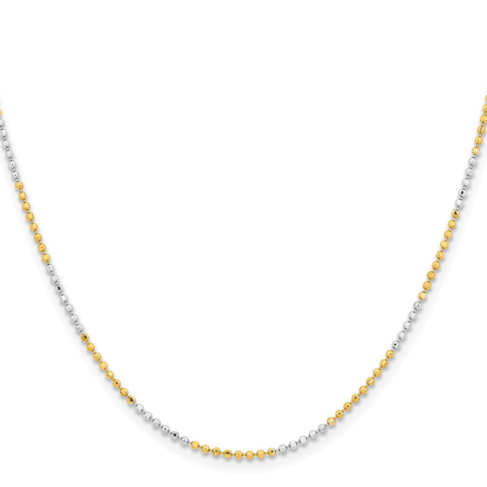 Brass/White Chisel Two-Tone Brass 1.5mm Ball Chain Necklace