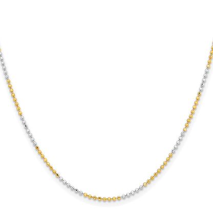 Brass/White Chisel Two-Tone Brass 1.5mm Ball Chain Necklace