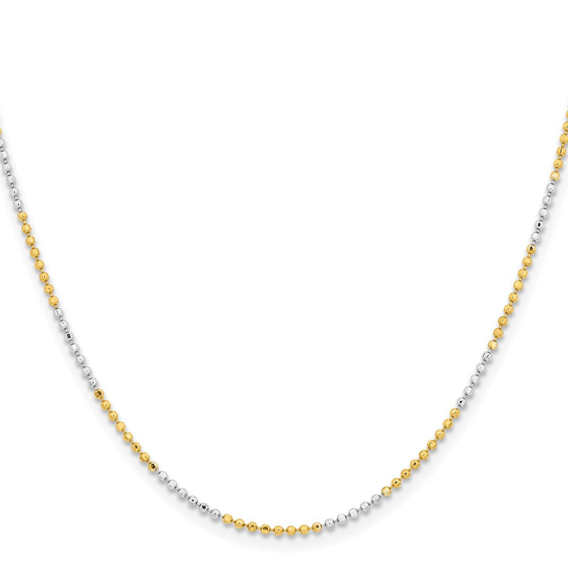Brass/White Chisel Two-Tone Brass 1.5mm 20 Inch Ball Chain Necklace