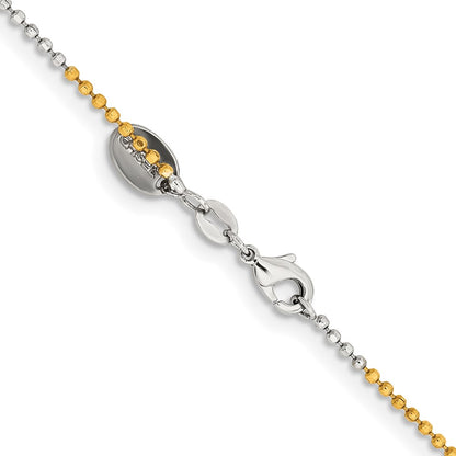 Brass/White Chisel Two-Tone Brass 1.5mm Ball Chain Necklace