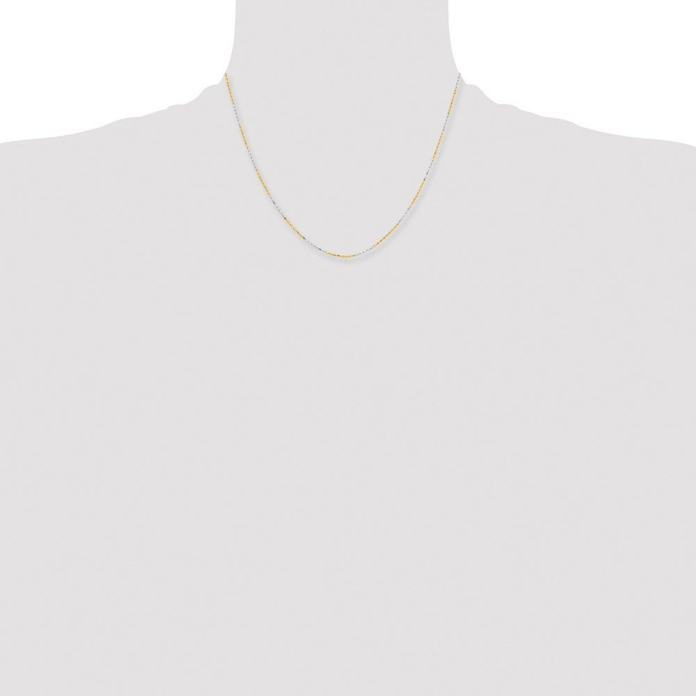Brass/White Chisel Two-Tone Brass 1.5mm Ball Chain Necklace