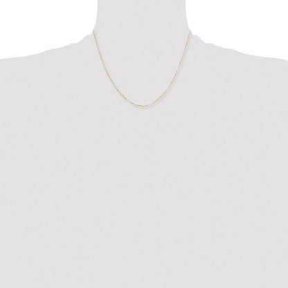 Brass/White Chisel Two-Tone Brass 1.5mm Ball Chain Necklace