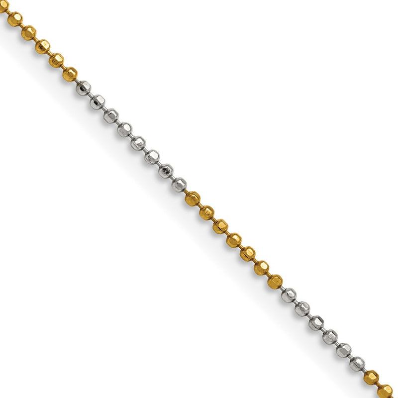 Brass/White Chisel Two-Tone Brass 1.5mm 20 Inch Ball Chain Necklace