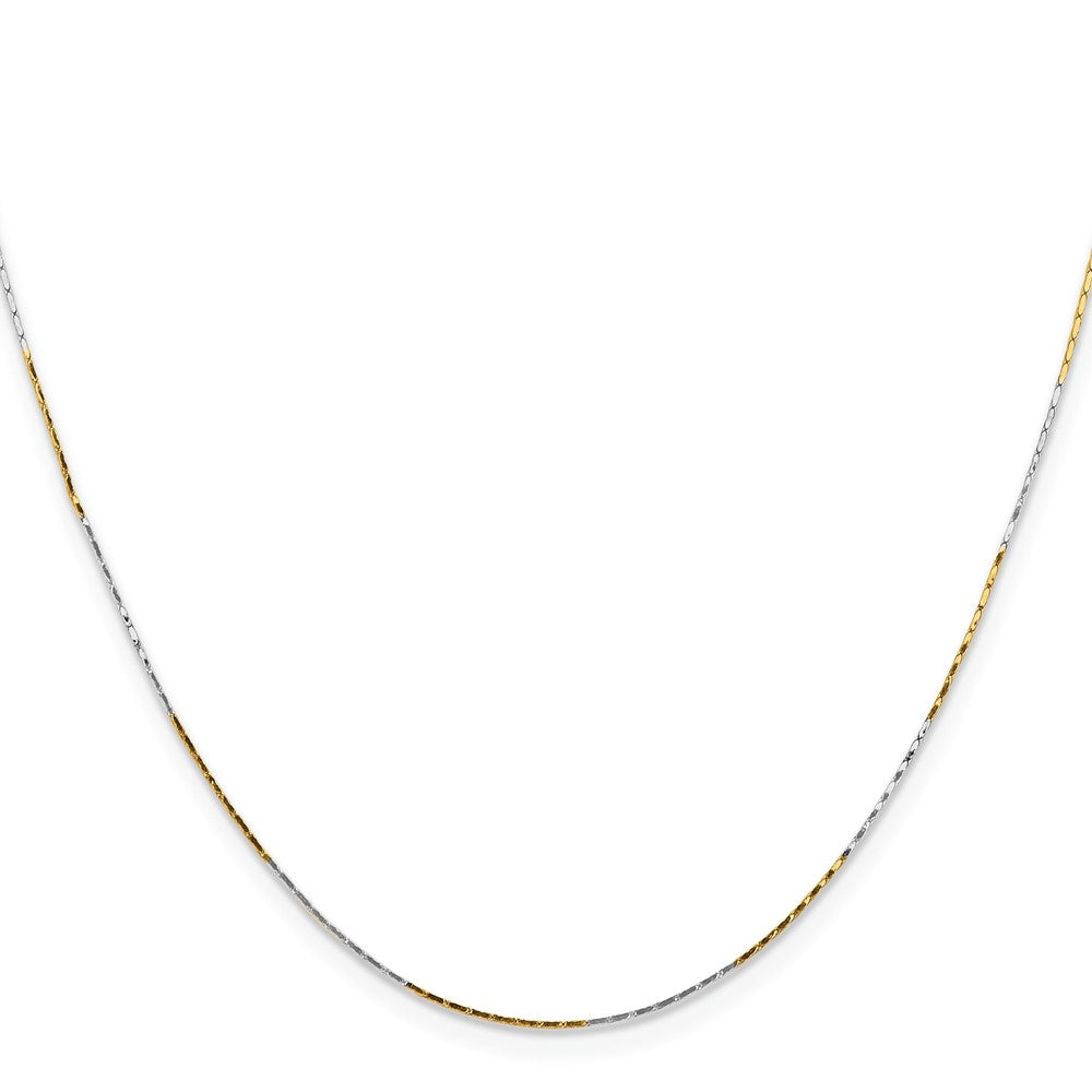 Brass/White Chisel Two-Tone Brass 0.85mm Fancy Chain Necklace