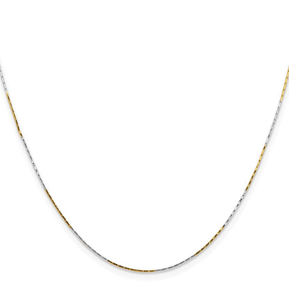 Brass/White Chisel Two-Tone Brass 0.85mm Fancy Chain Necklace