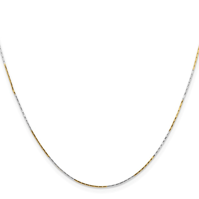 Brass/White Chisel Two-Tone Brass 0.85mm Fancy Chain Necklace
