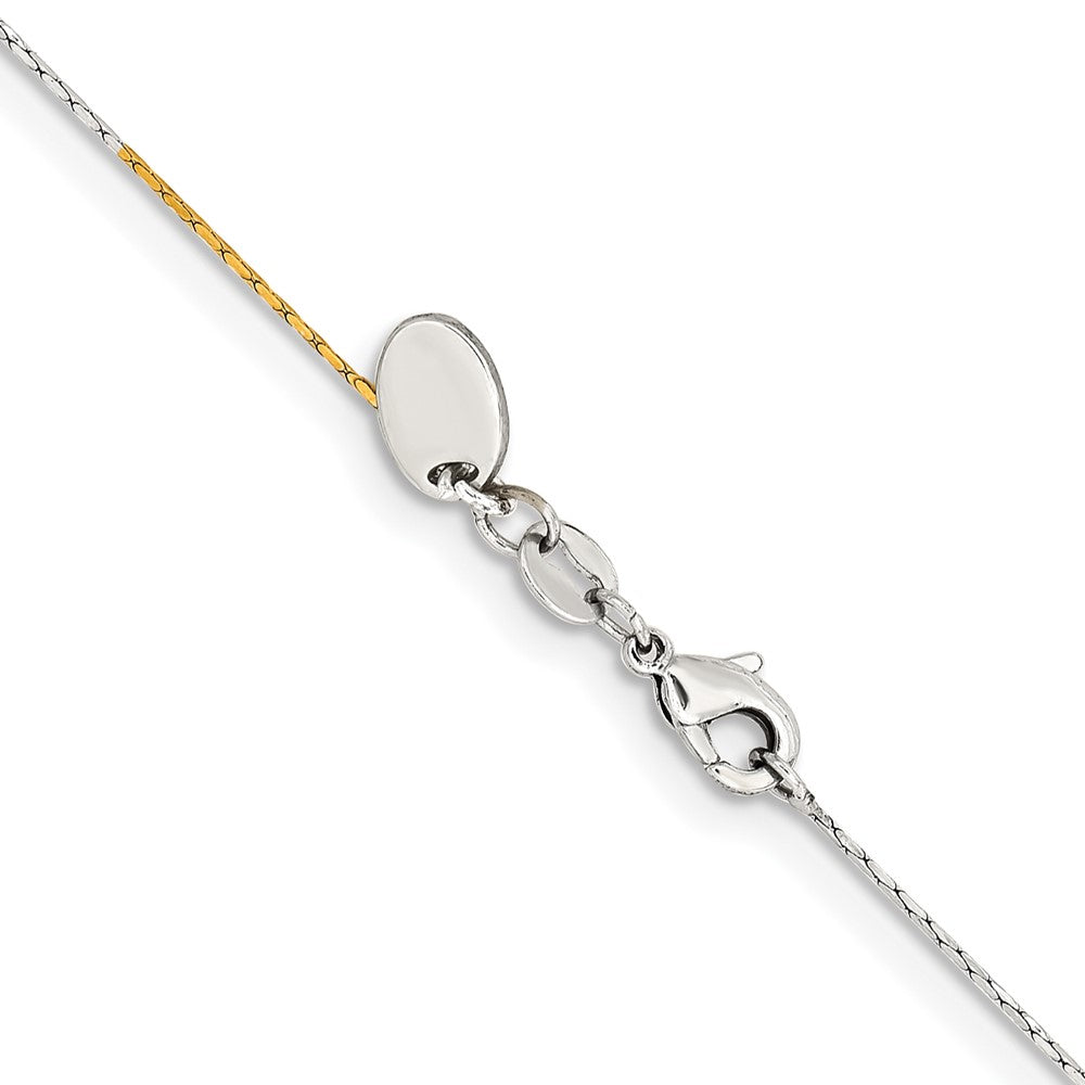 Brass/White Chisel Two-Tone Brass 0.85mm Fancy Chain Necklace