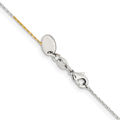 Brass/White Chisel Two-Tone Brass 0.85mm Fancy Chain Necklace