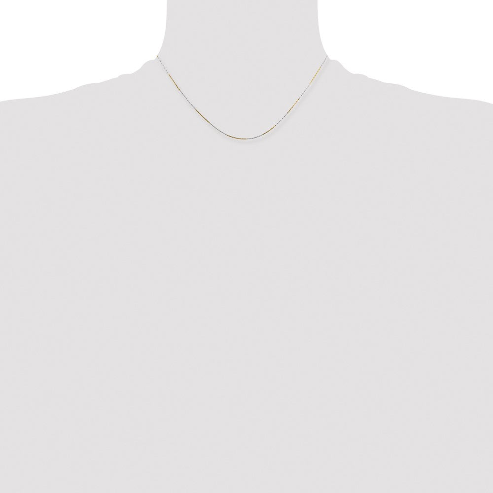Brass/White Chisel Two-Tone Brass 0.85mm Fancy Chain Necklace