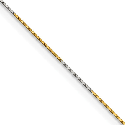Brass/White Chisel Two-Tone Brass 0.85mm Fancy Chain Necklace