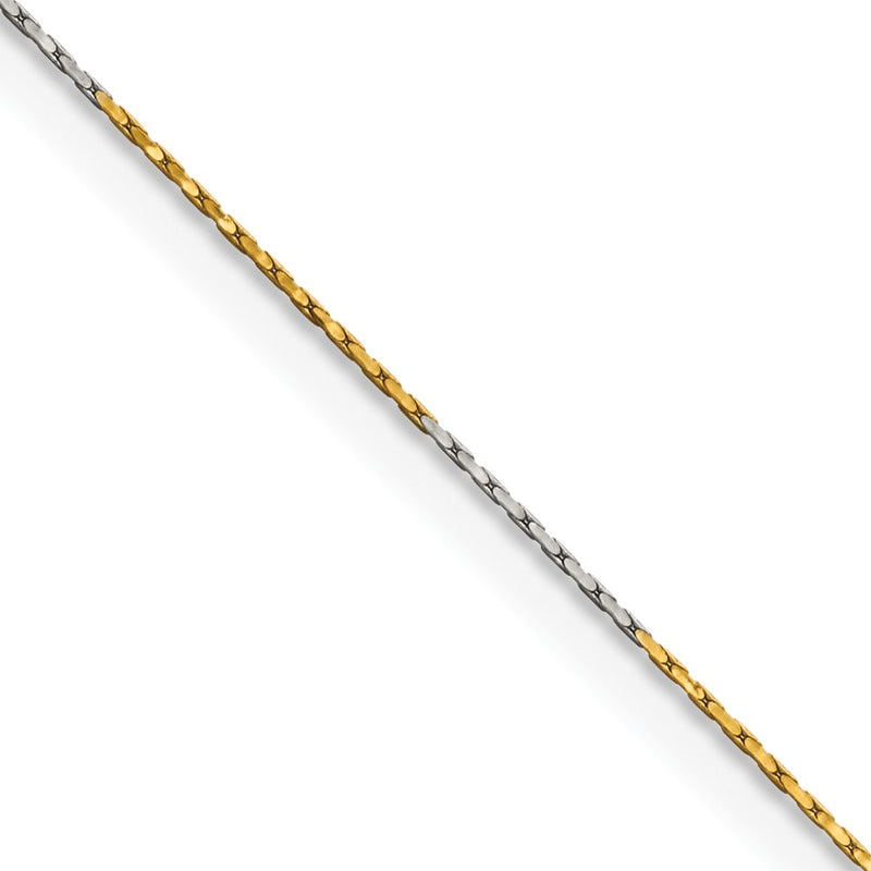 Brass/White Chisel Two-Tone Brass 0.85mm Fancy Chain Necklace