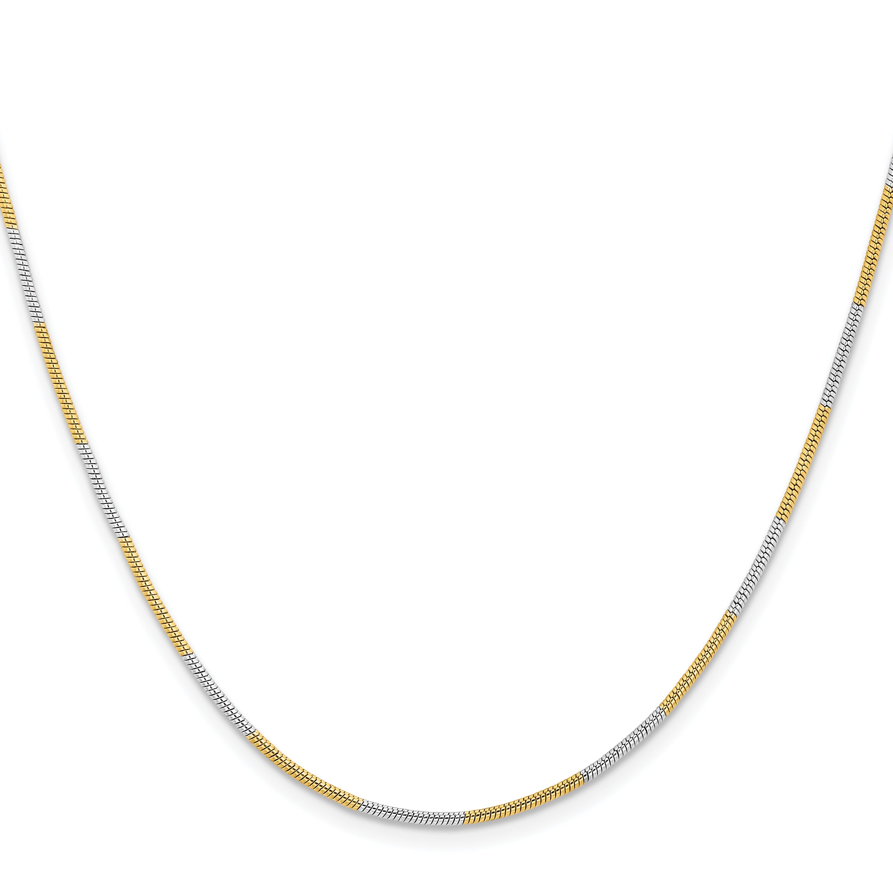 Brass/White Chisel Two-Tone Brass 1.00mm 20 Inch Snake Chain