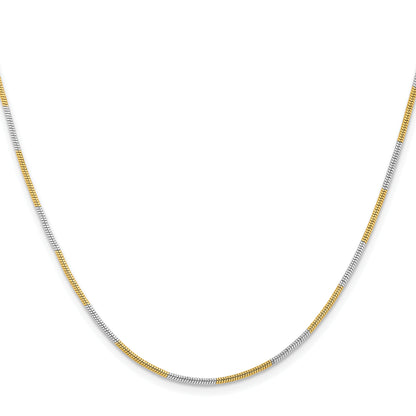 Brass/White Chisel Two-Tone Brass 1.00mm 20 Inch Snake Chain