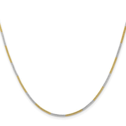 Brass/White Chisel Two-Tone Brass 1.00mm Snake Chain Necklace