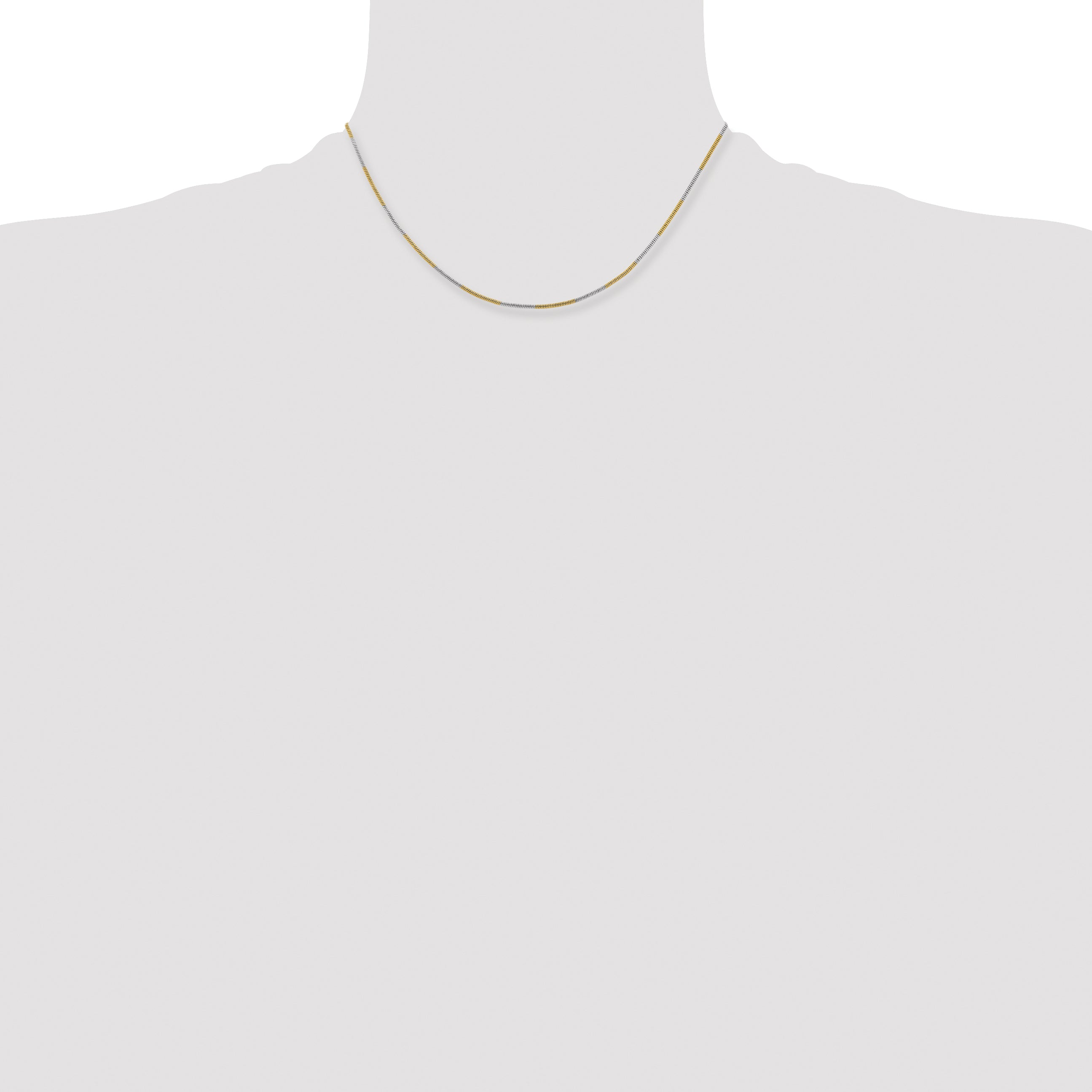 Brass/White Chisel Two-Tone Brass 1.00mm 16 Inch Snake Chain