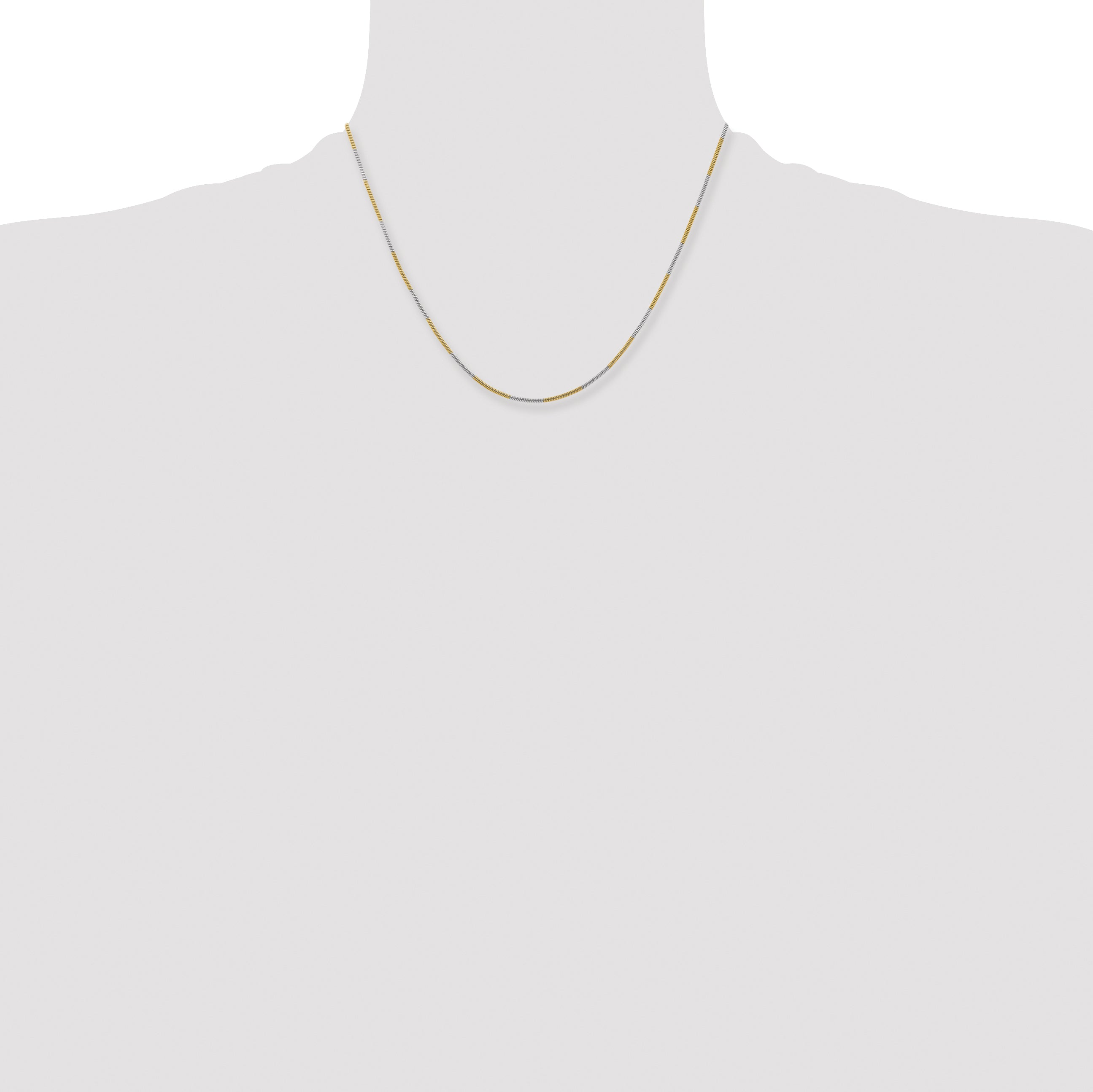Brass/White Chisel Two-Tone Brass 1.00mm 18 Inch Snake Chain
