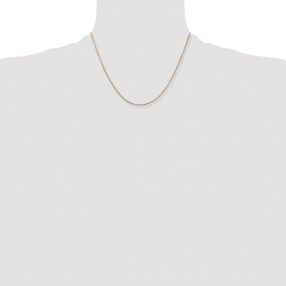 Brass/White Chisel Two-Tone Brass 1.00mm 18 Inch Snake Chain