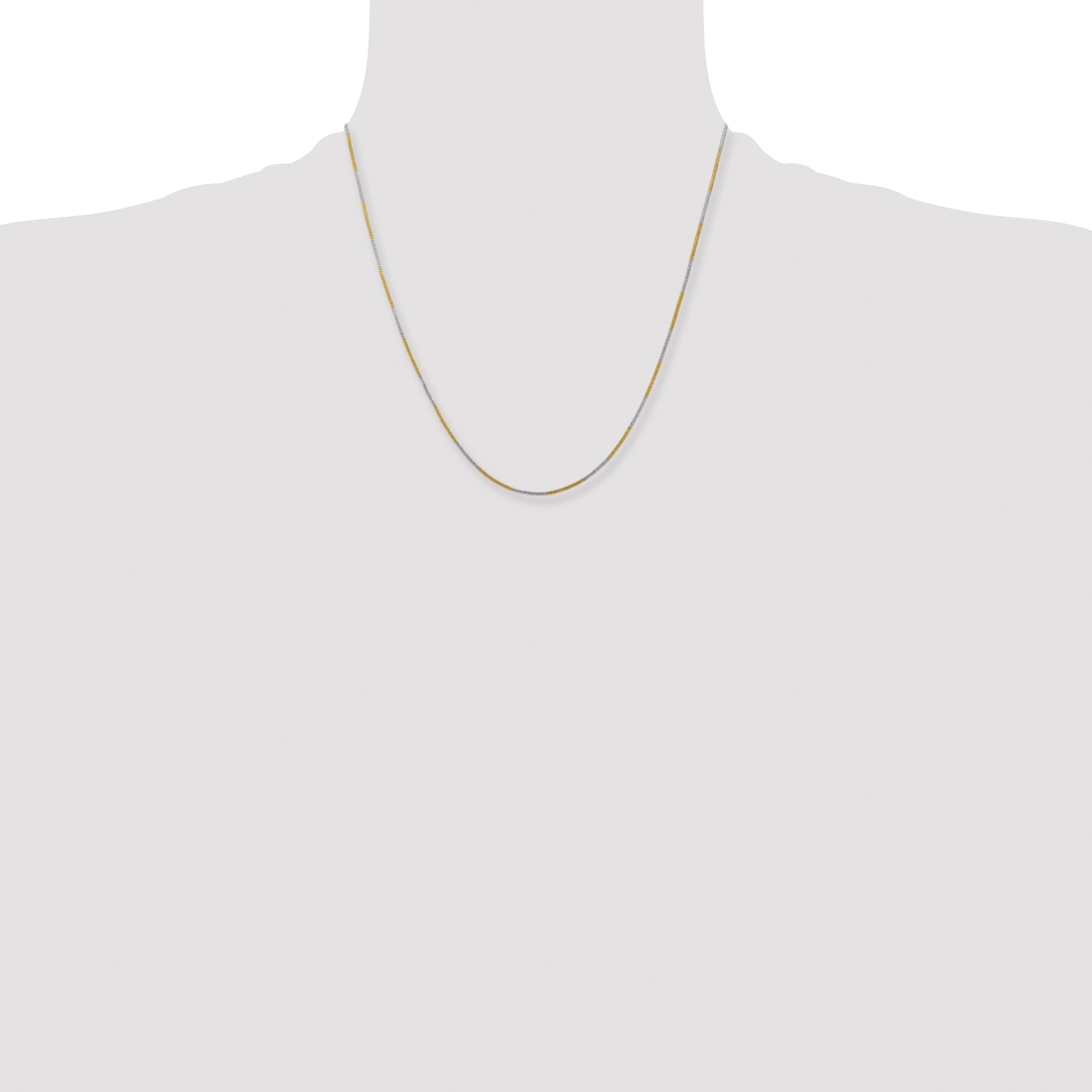 Brass/White Chisel Two-Tone Brass 1.00mm 20 Inch Snake Chain