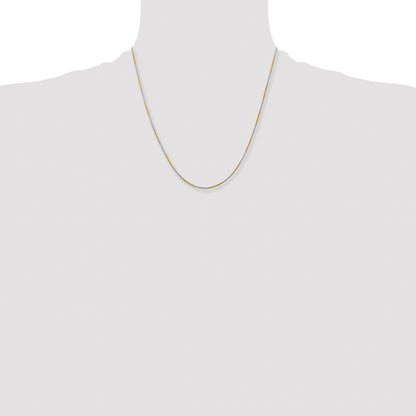 Brass/White Chisel Two-Tone Brass 1.00mm 20 Inch Snake Chain