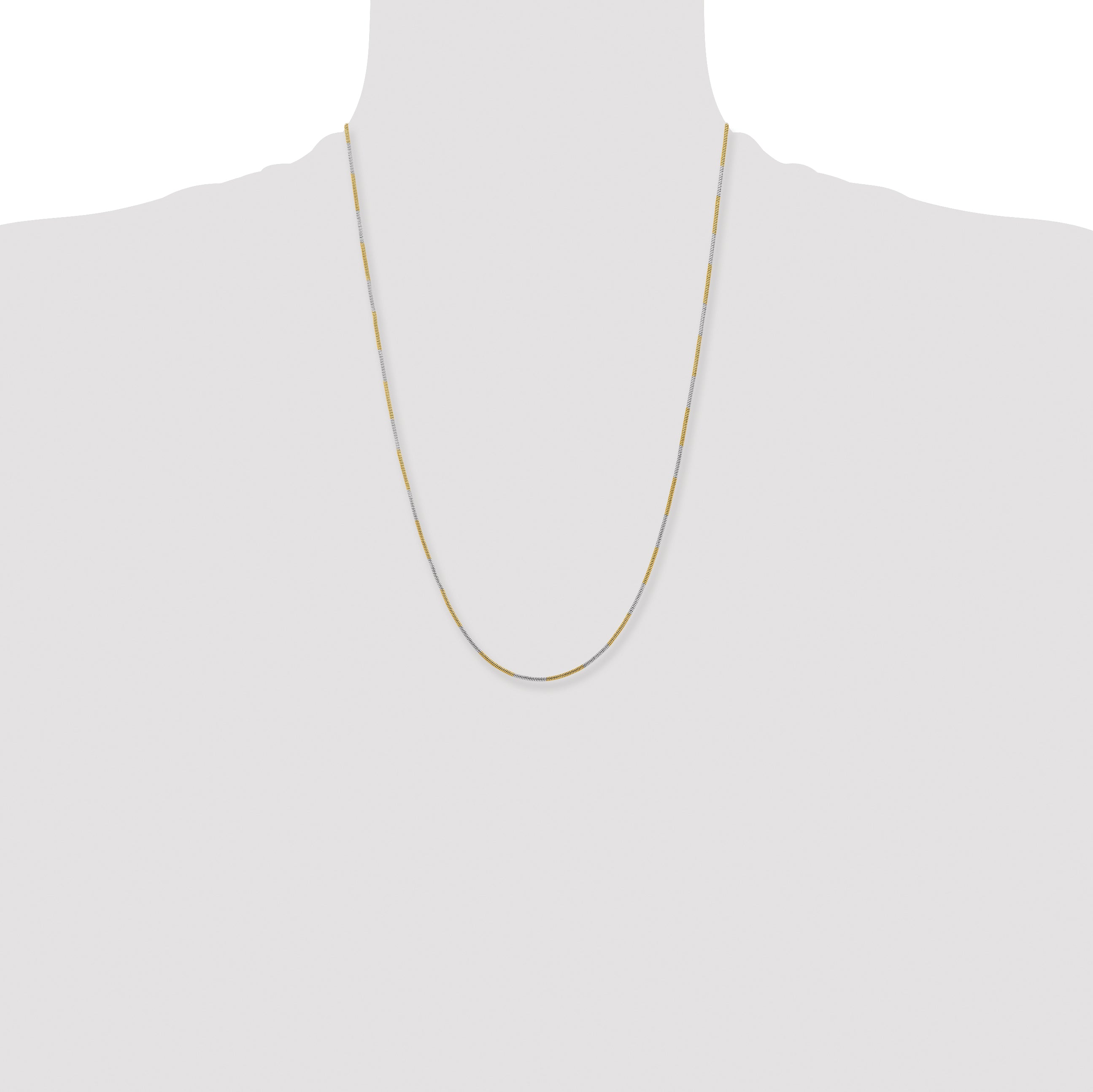 Brass/White Chisel Two-Tone Brass 1.00mm 24 Inch Snake Chain